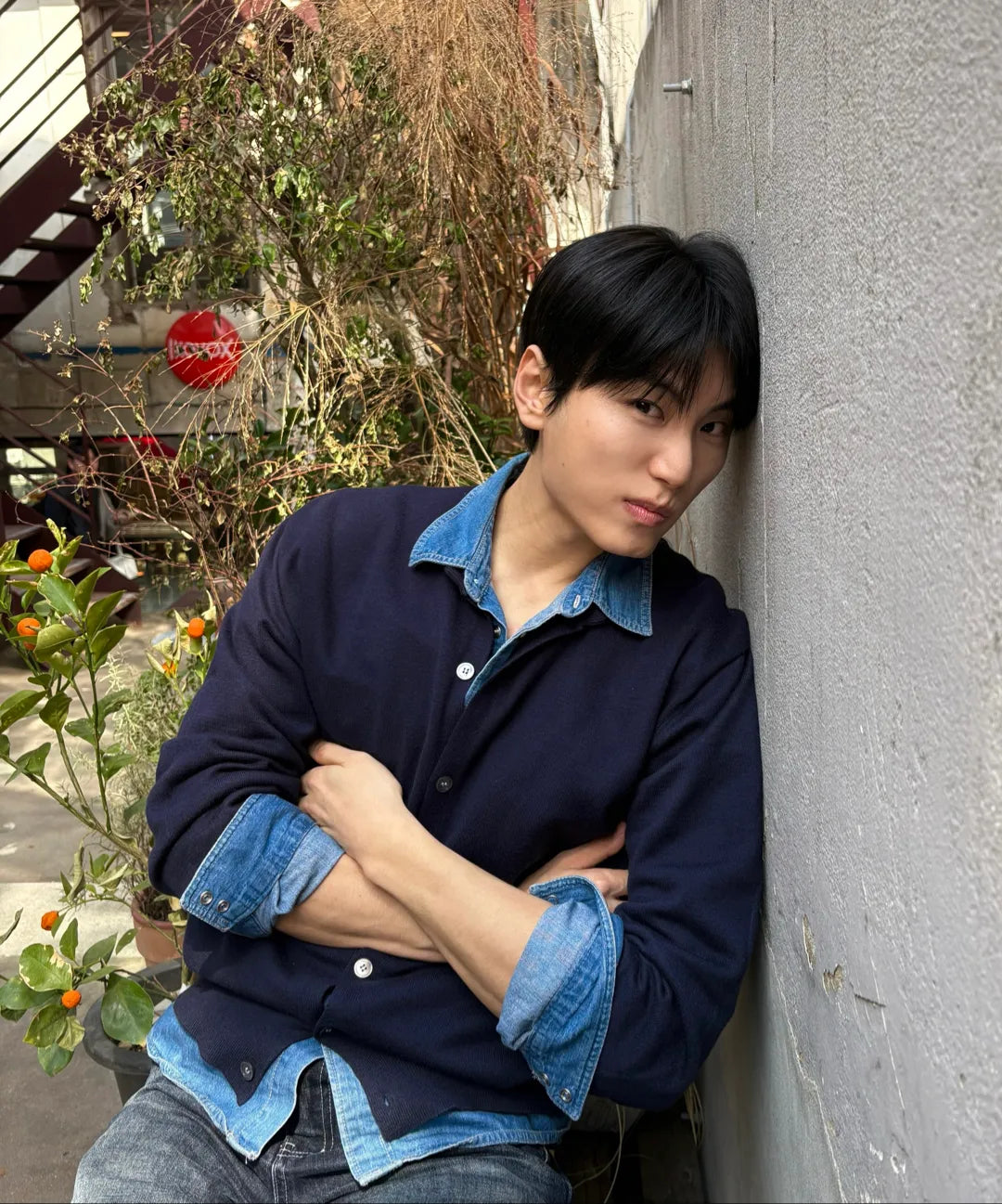 Everyday Round Knit Cardigan [Navy]