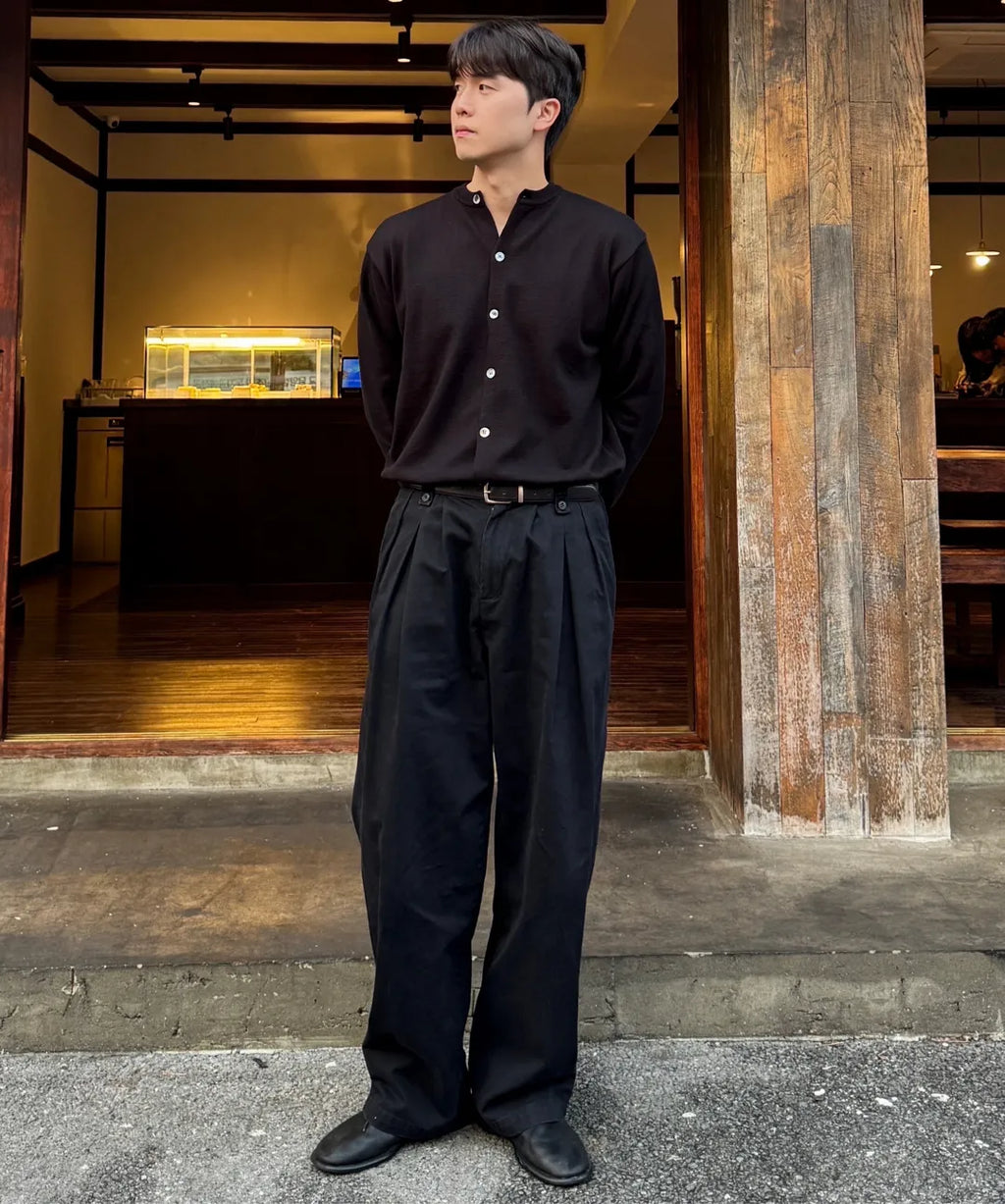 Everyday Round Knit Cardigan [Black]