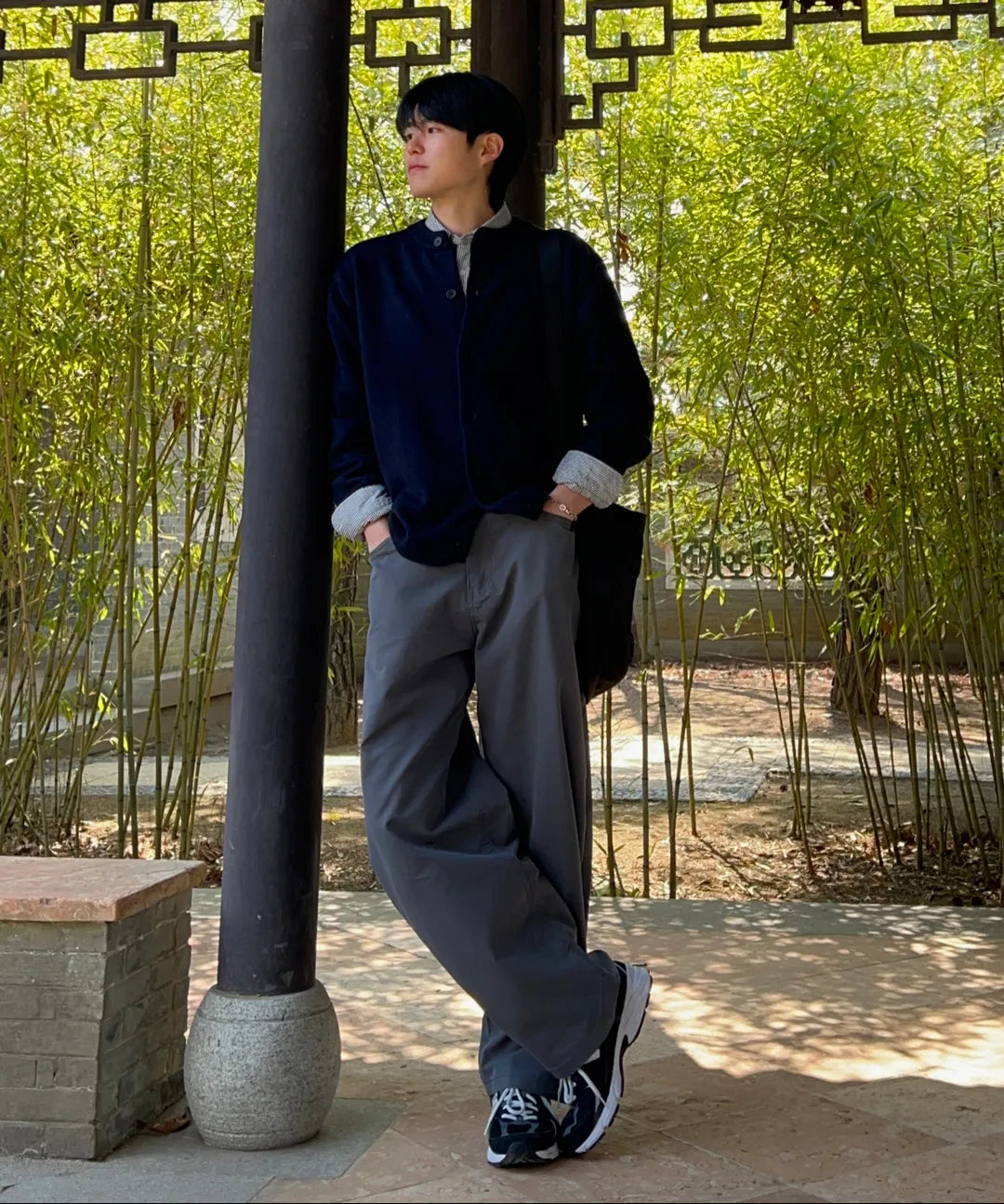 Everyday Round Knit Cardigan [Navy]