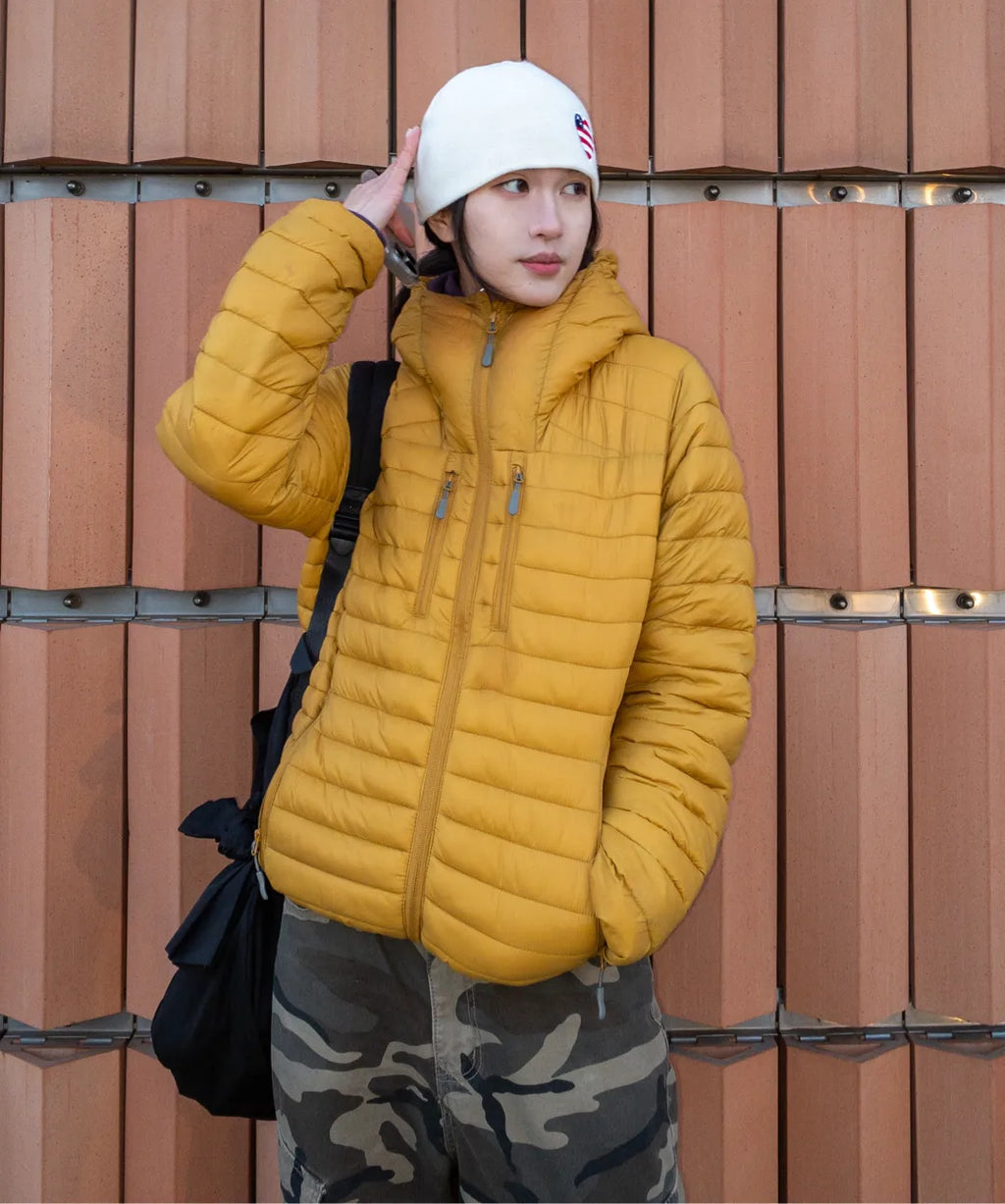 Essential Hooded Lightweight Insulated Jacket [Mustard]