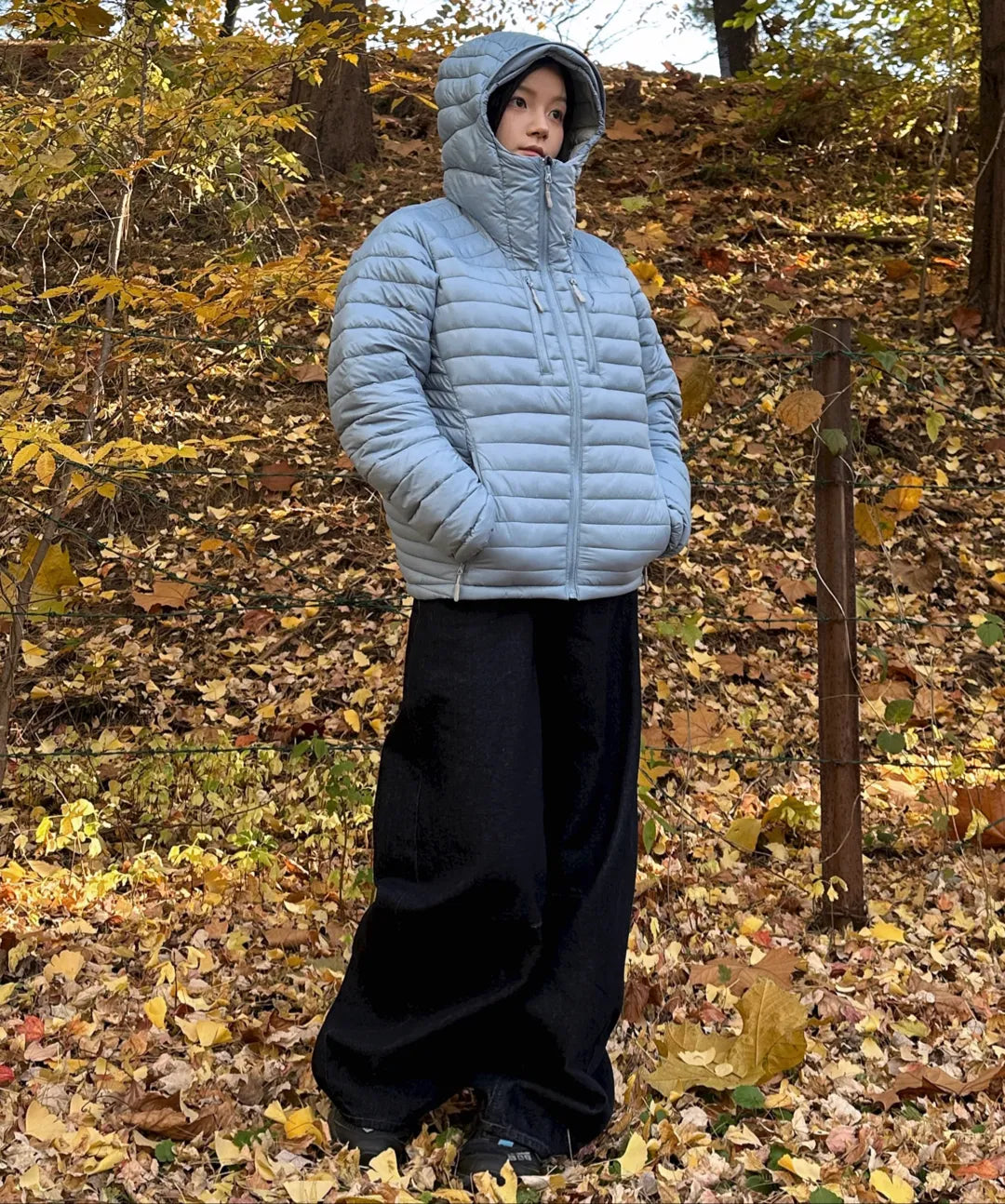 Essential Hooded Lightweight Insulated Jacket [Cloud Blue]