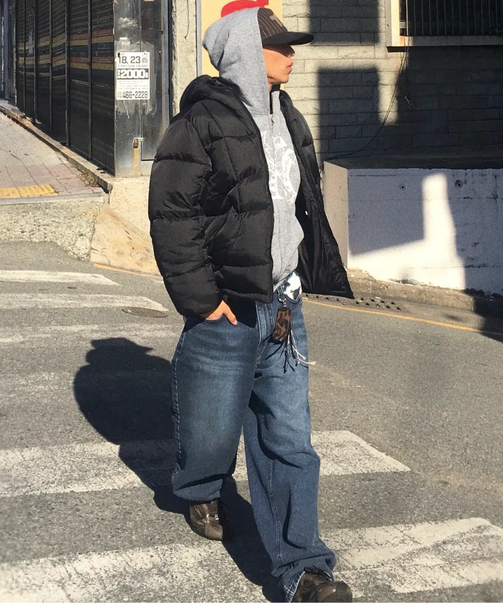 Balaclava Hooded Insulated Puffer Jacket [Black]