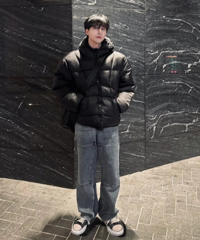 Balaclava Hooded Insulated Puffer Jacket [Black]