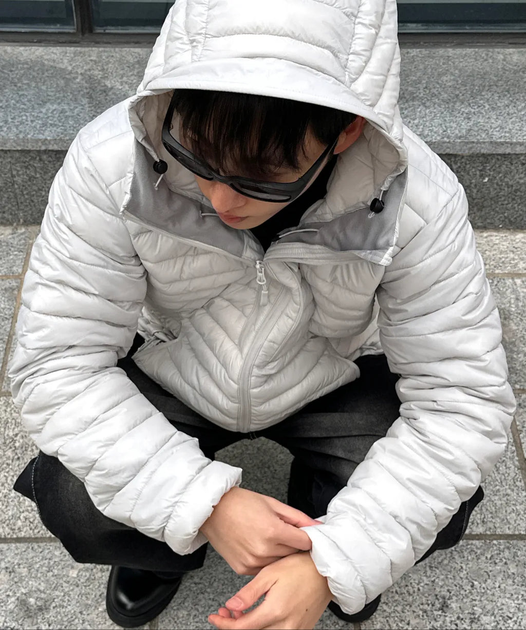 Essential Hooded Lightweight Insulated Jacket [Light Gray]