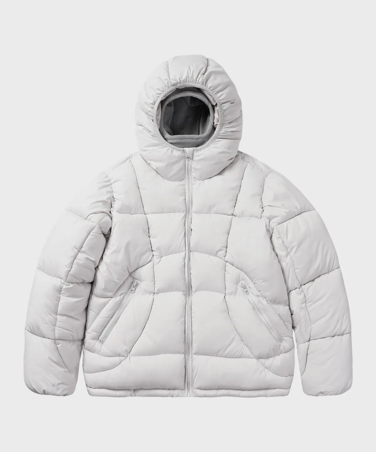 Balaclava Hooded Insulated Puffer Jacket [Light Gray]