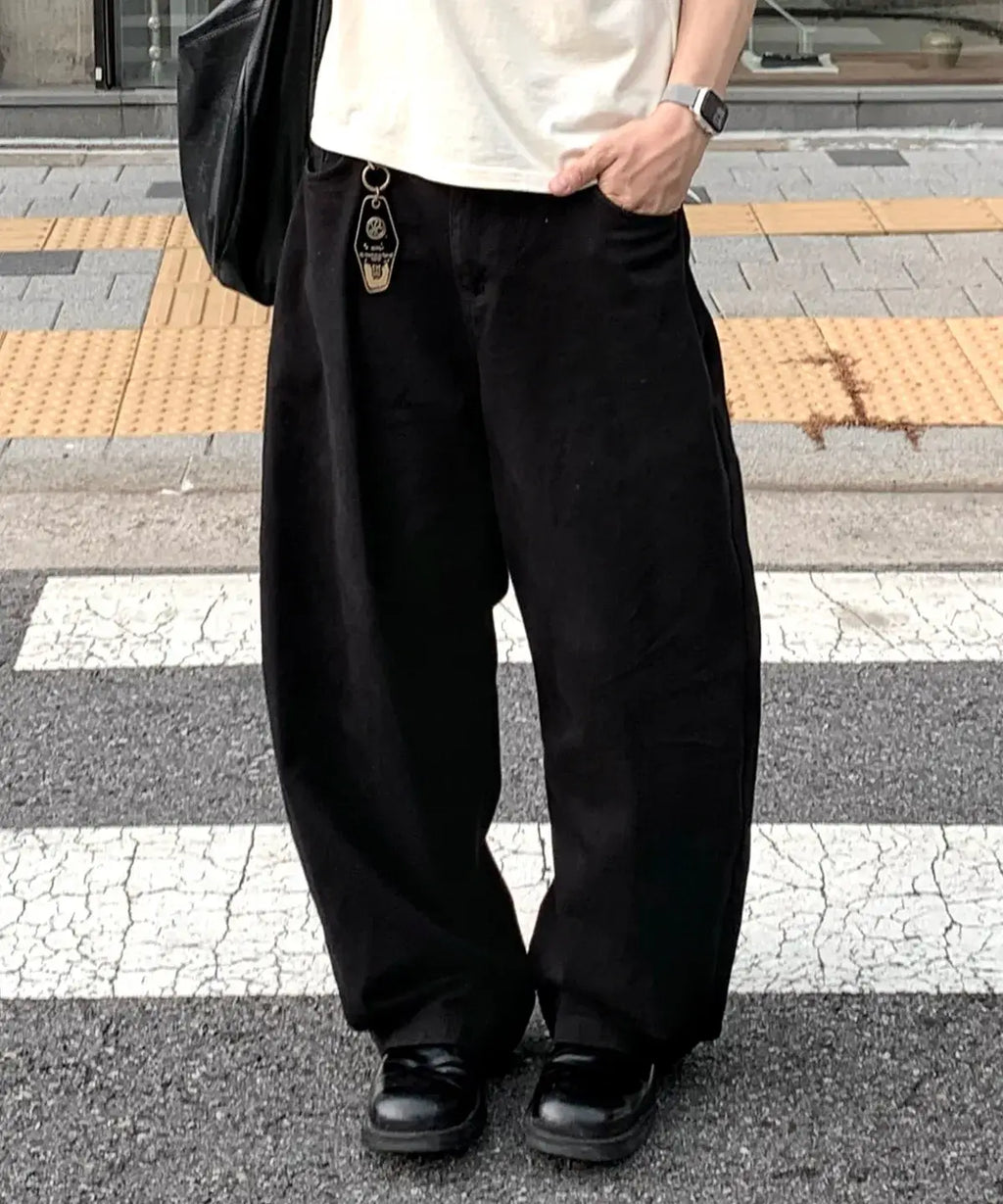 Everyday Curved Denim Pants [Black]