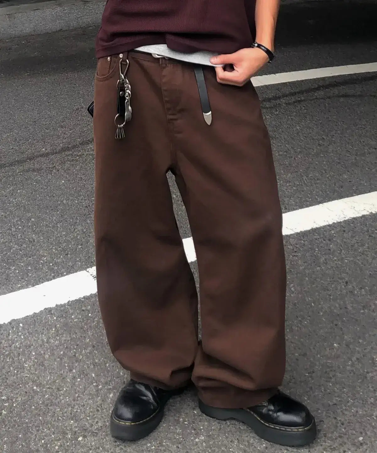 Everyday Curved Denim Pants [Brown]