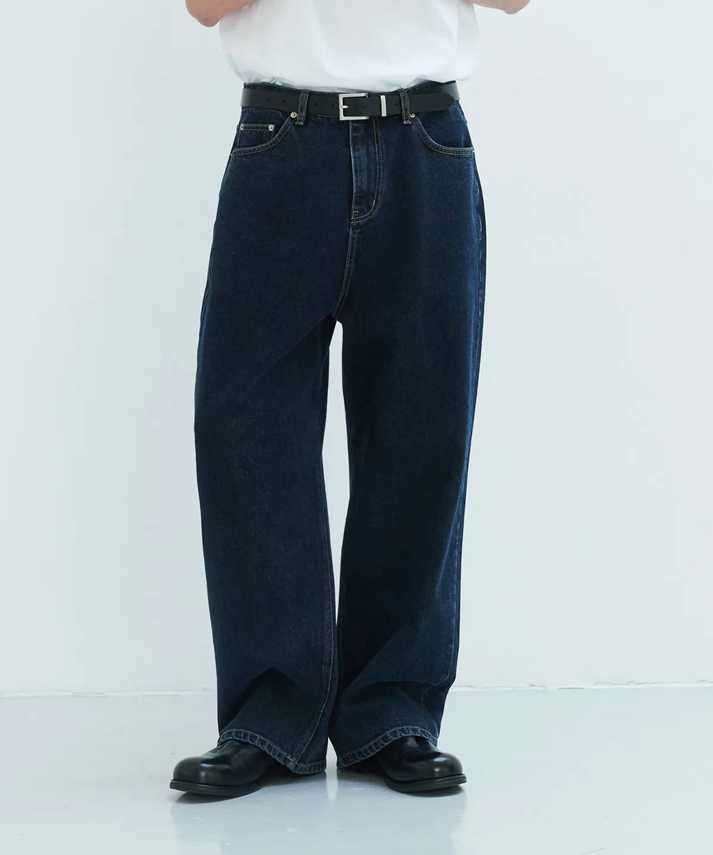Everyday Wide Denim Pants [Deep Blue]