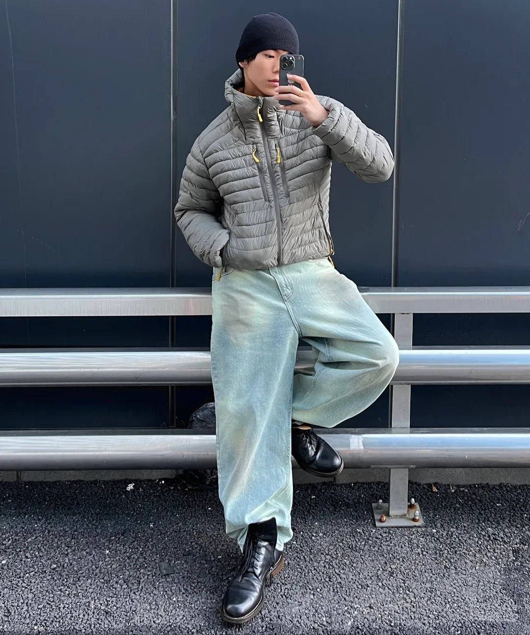 Everyday Curved Denim Pants [Damage Blue]