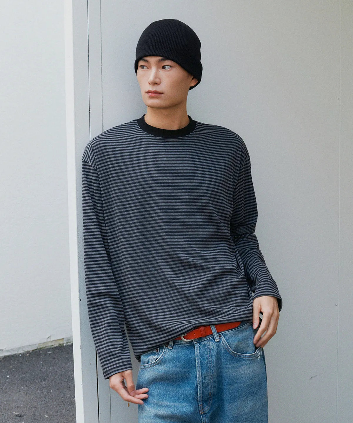 Vintage Stripe Long Sleeve T-Shirt [Black]