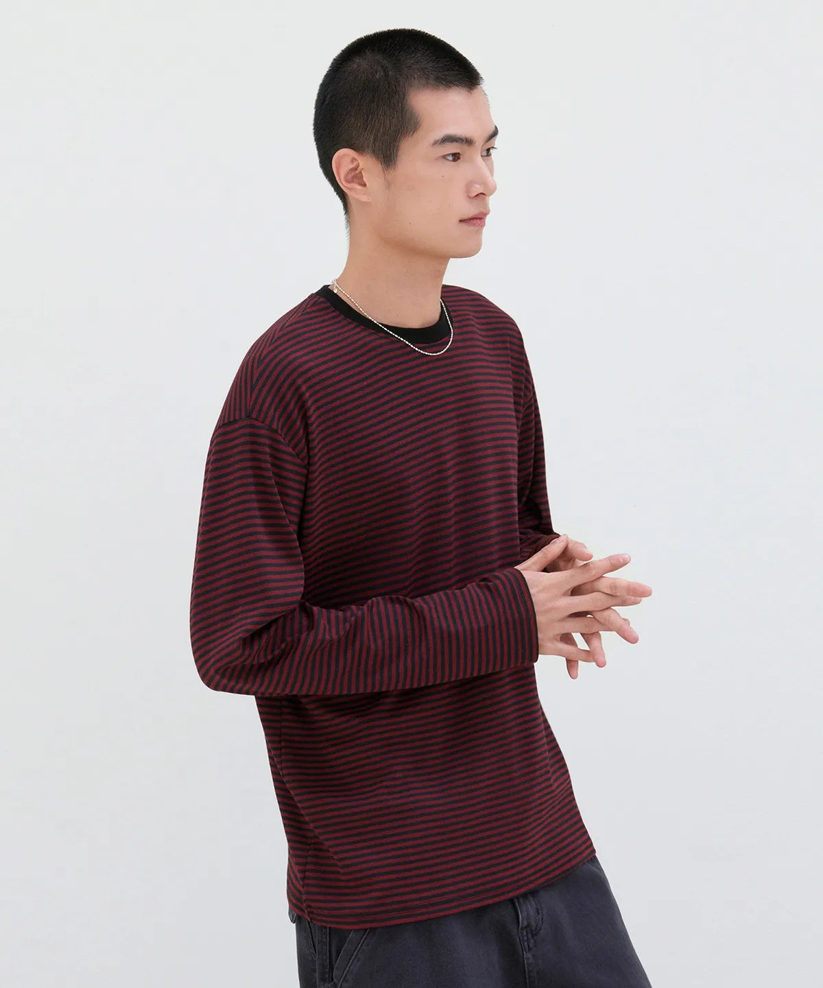 Vintage Stripe Long Sleeve T-Shirt [Wine]