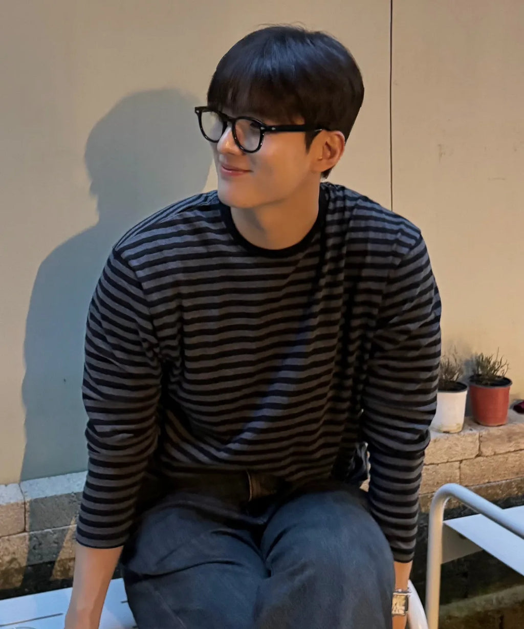 Stripe Long Sleeve T-Shirt [Charcoal ST]