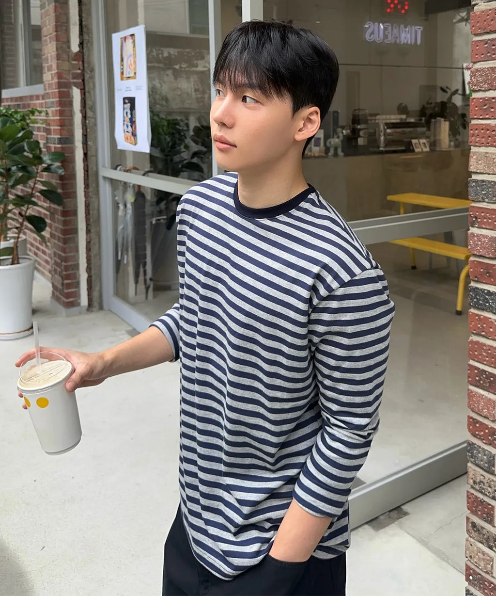 Stripe Long Sleeve T-Shirt [Navy ST]