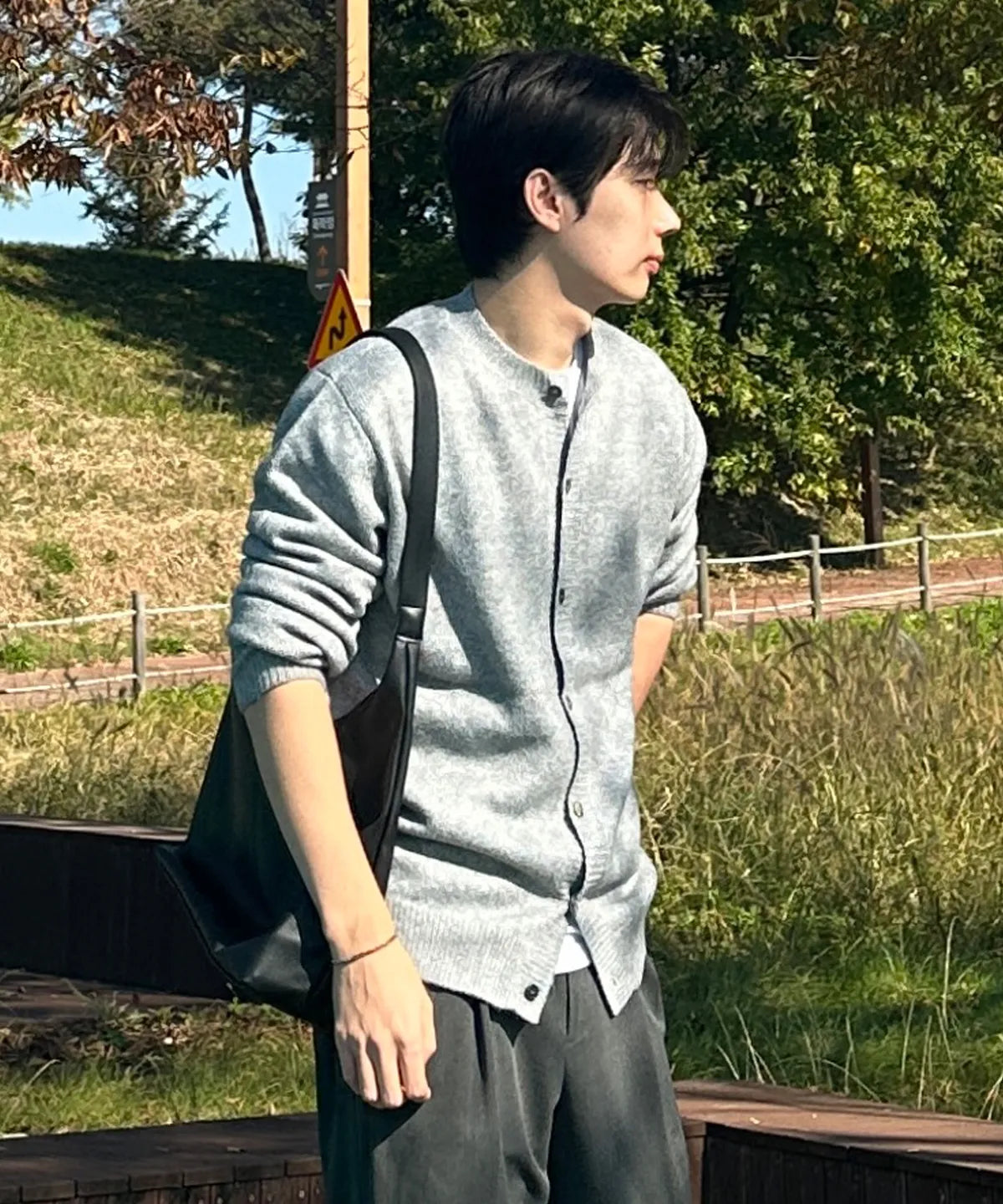 Minimal Wool Half-Neck Knit [Gray]