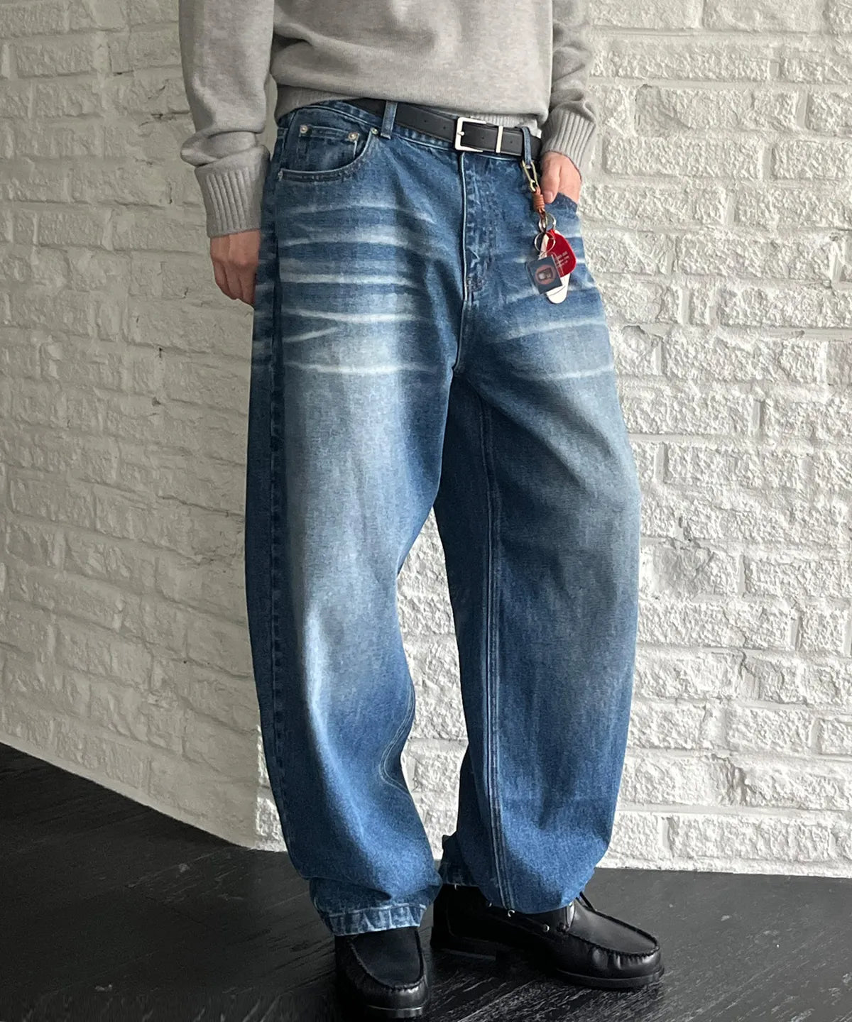 Everyday Curved Denim Pants [Indigo Blue]