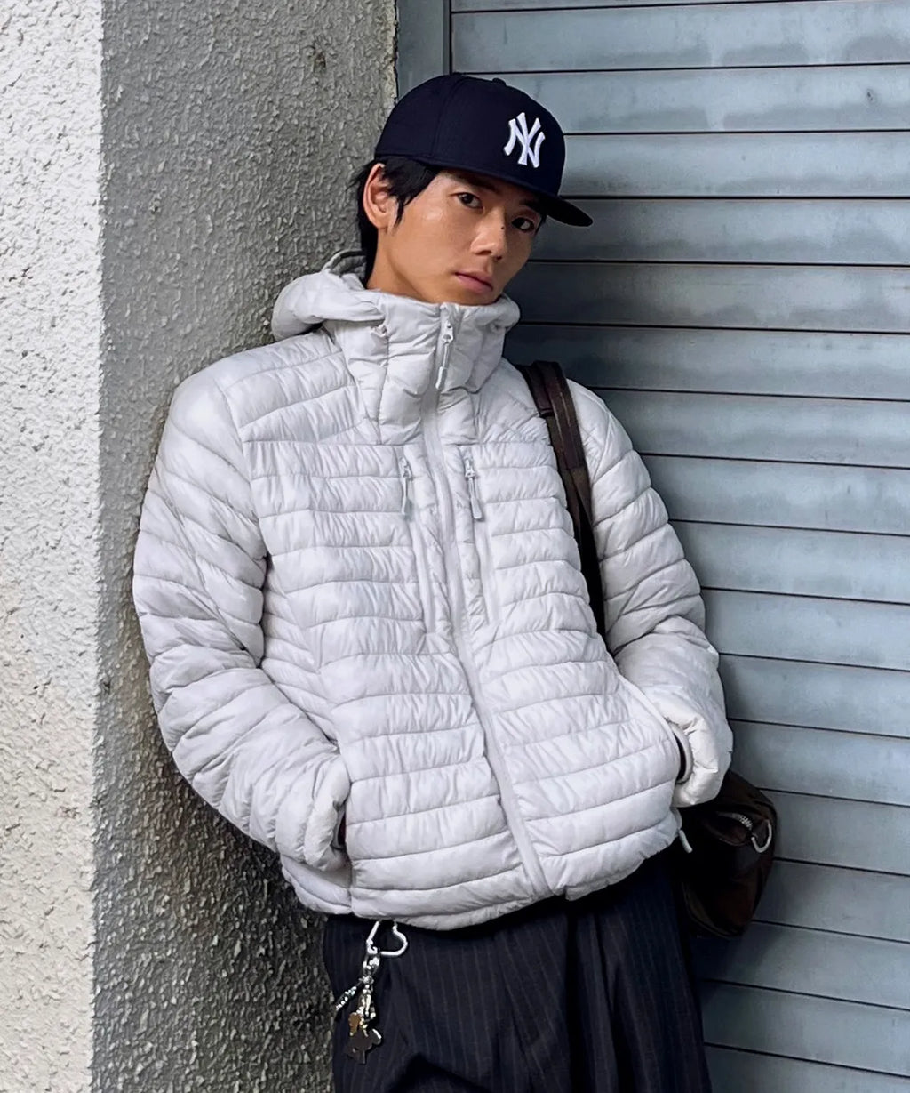 Essential Hooded Lightweight Insulated Jacket [Light Gray]