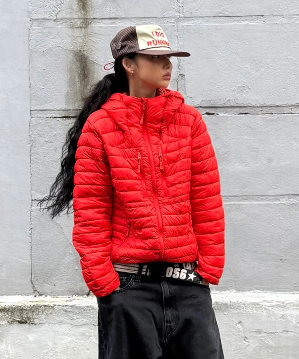 Essential Hooded Lightweight Insulated Jacket [Brick Red]