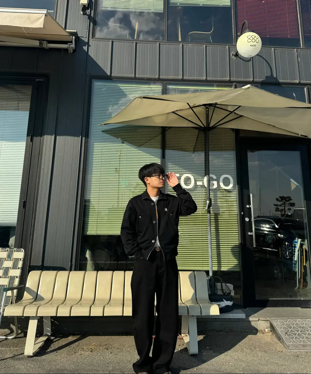 Everyday Curved Denim Pants [Black]