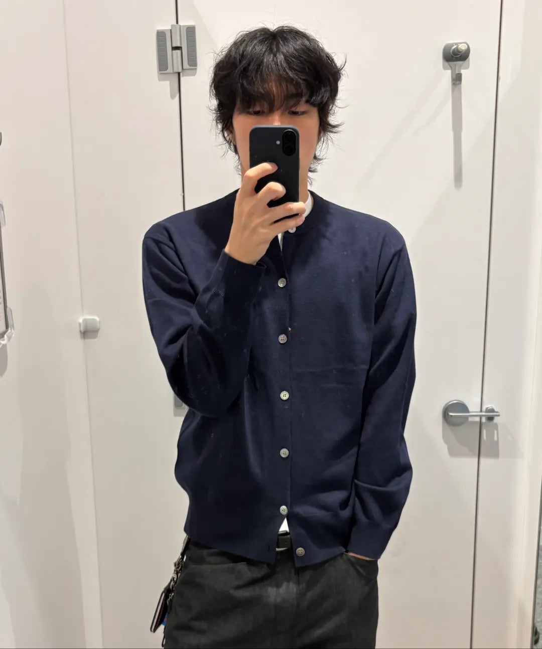 Everyday Round Knit Cardigan [Navy]