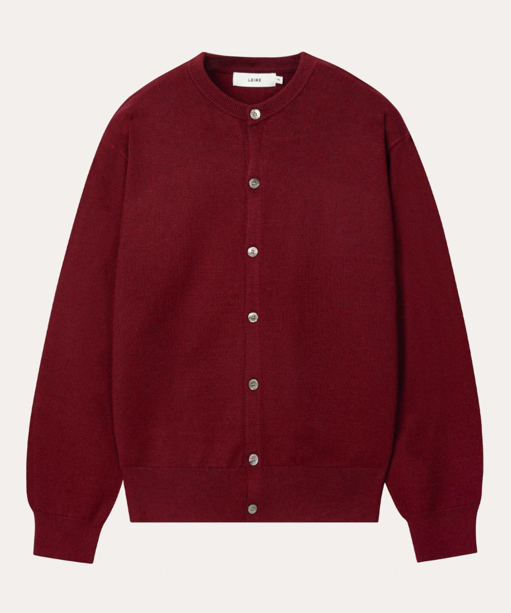 Everyday Round Knit Cardigan [Red]