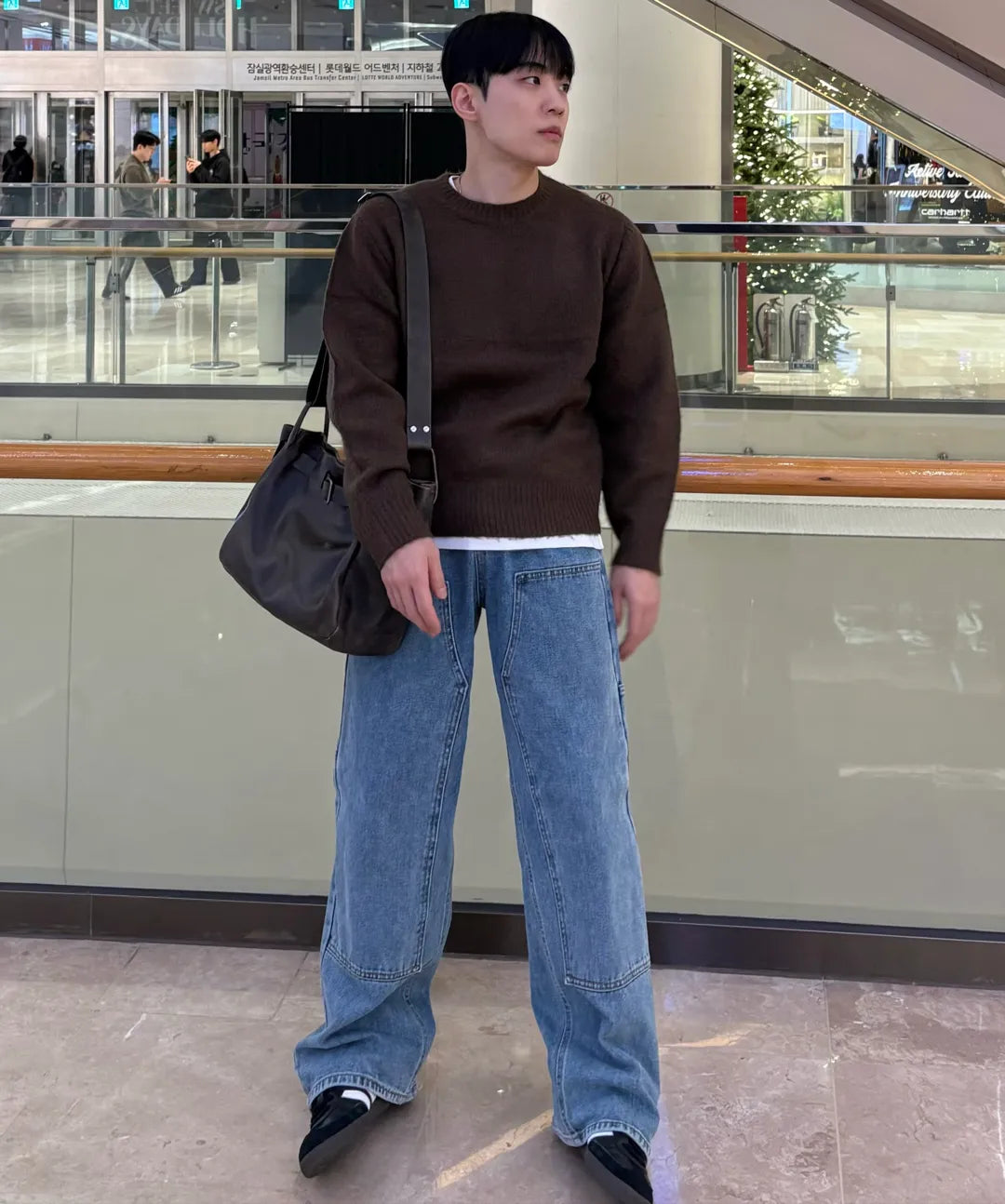 Wool Mohair Crewneck Knit [Dark Brown]