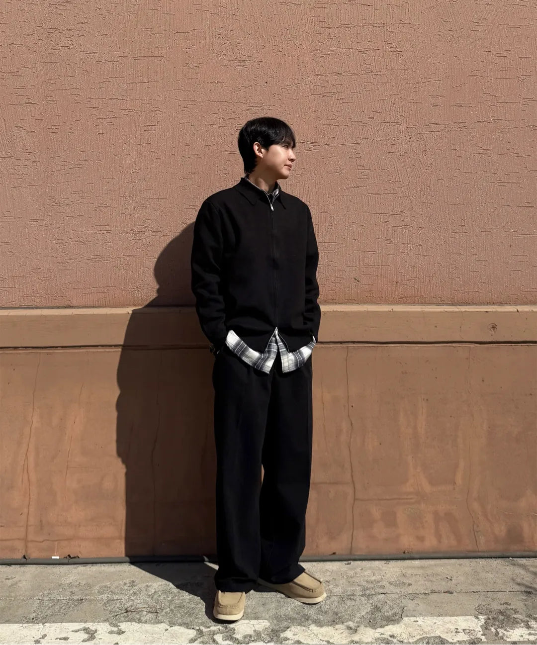 Everyday Round Knit Cardigan [Black]