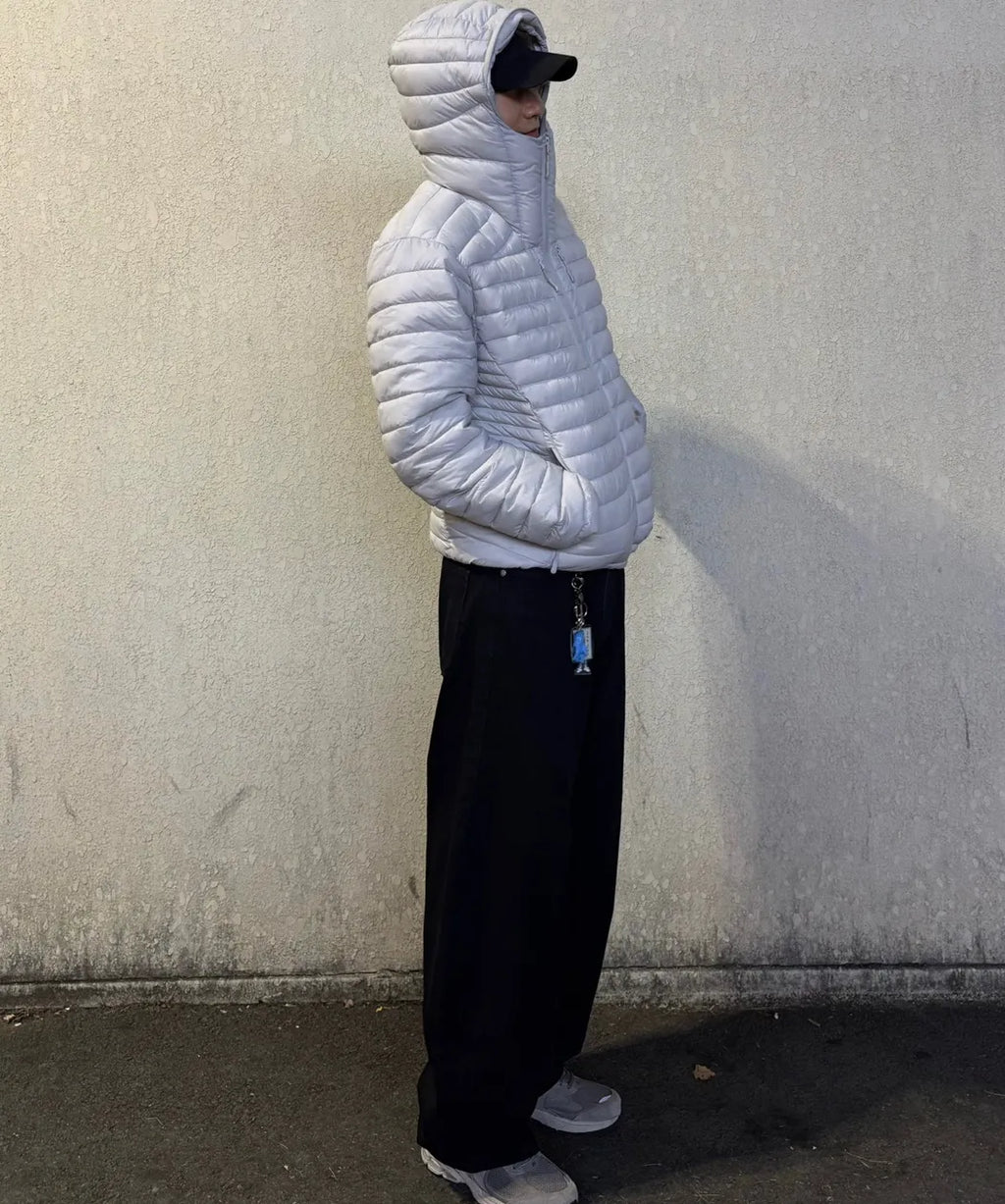 Essential Hooded Lightweight Insulated Jacket [Light Gray]