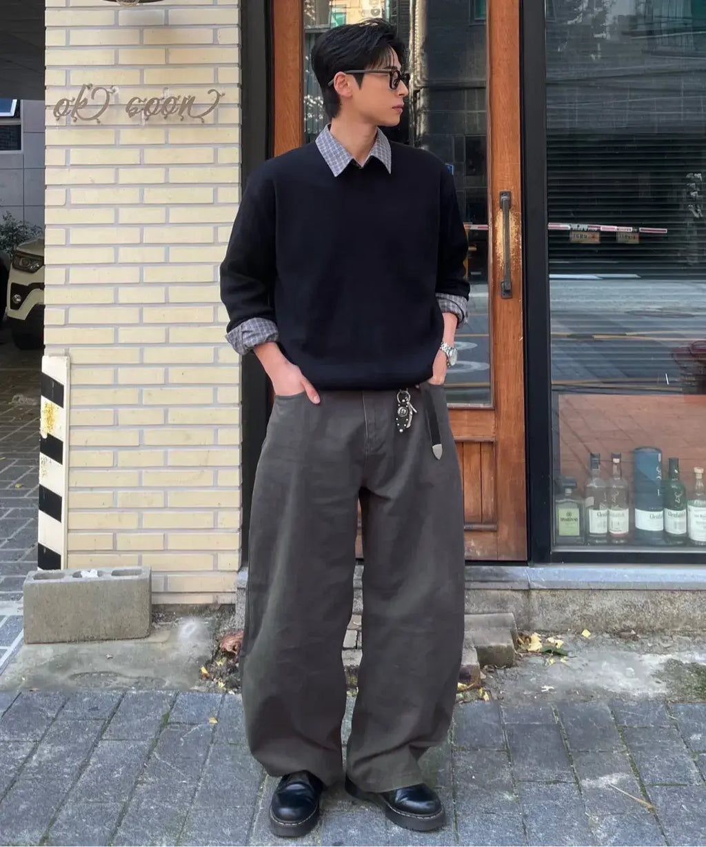 Everyday Curved Denim Pants [Charcoal]