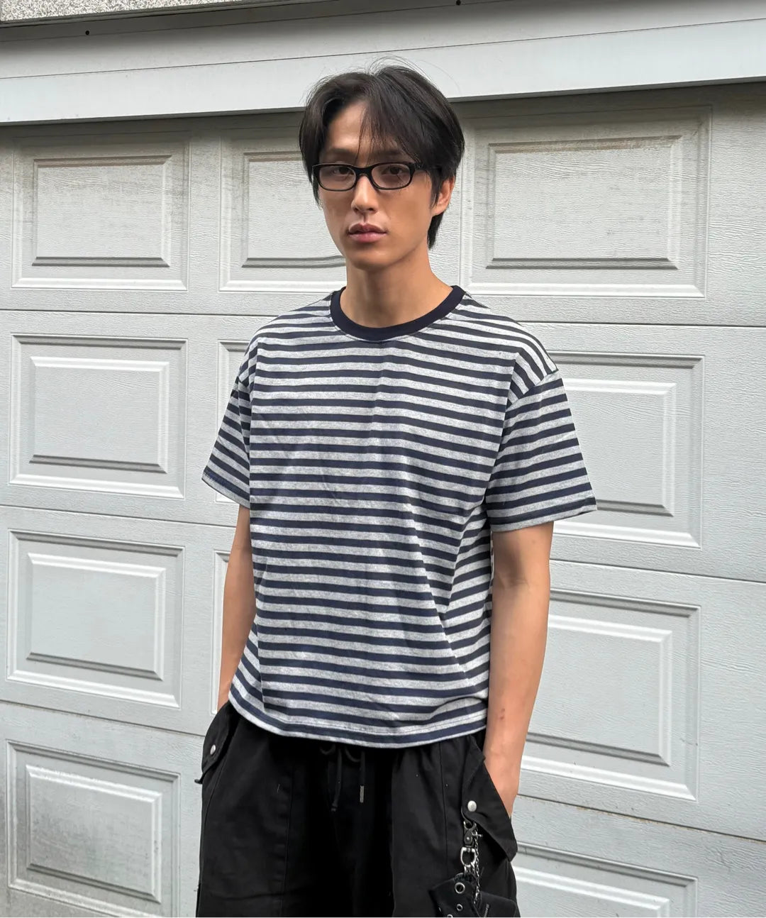 Essential Crop T-Shirt [Navy Stripe]