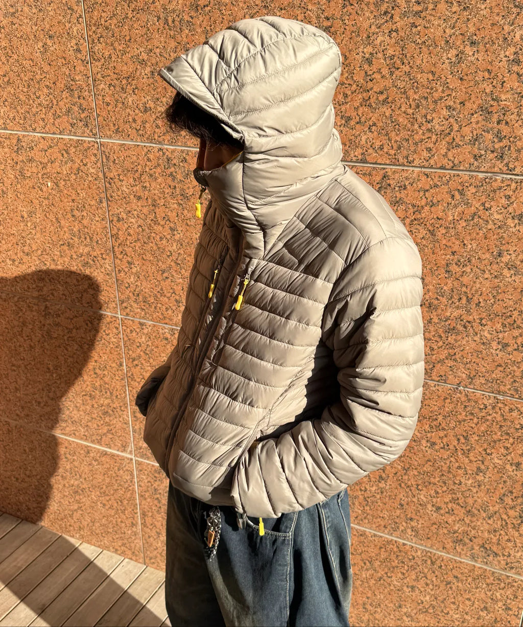 Essential Hooded Lightweight Insulated Jacket [Grayish Khaki]