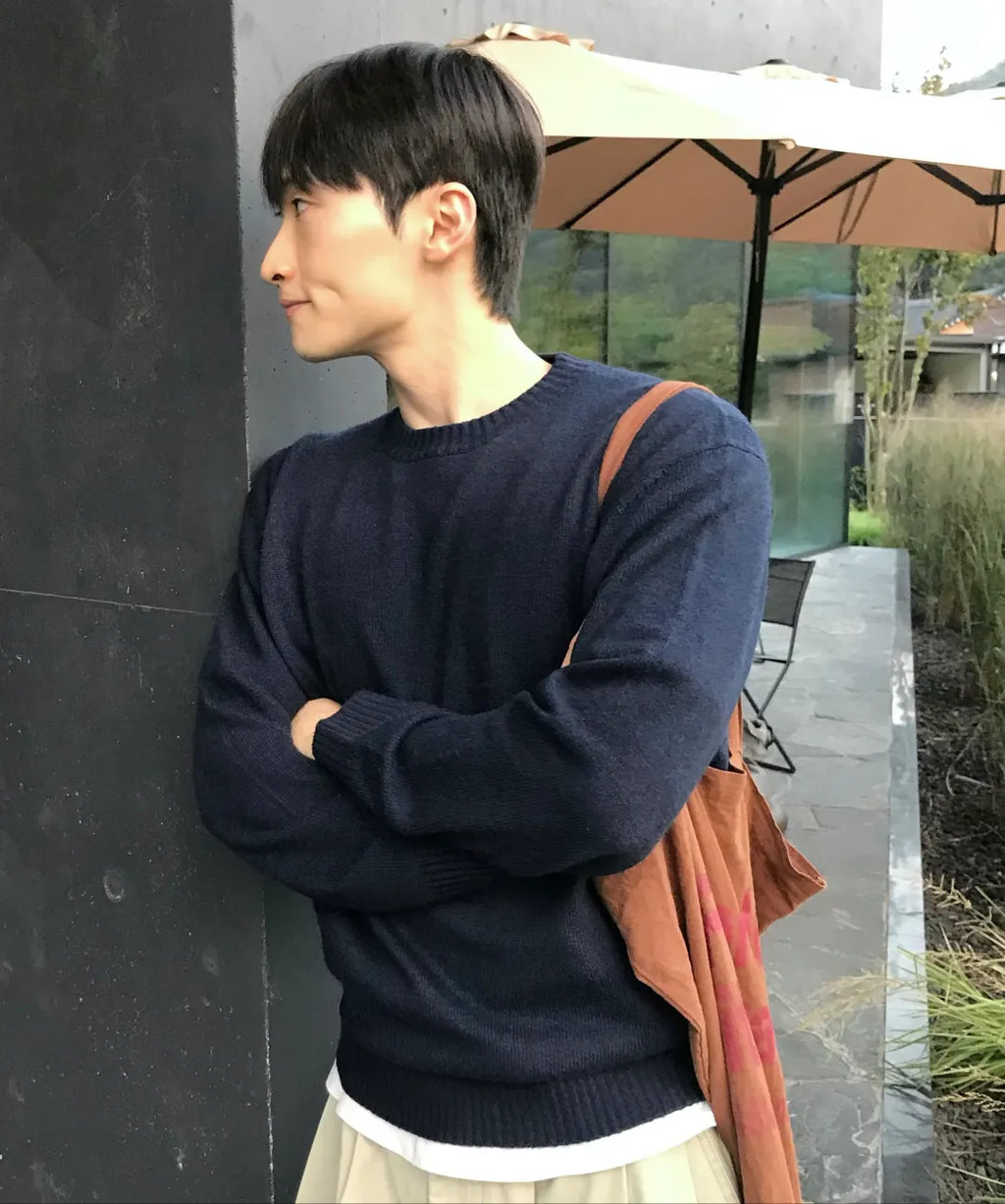 Essential Wool Crewneck Knit [Navy]