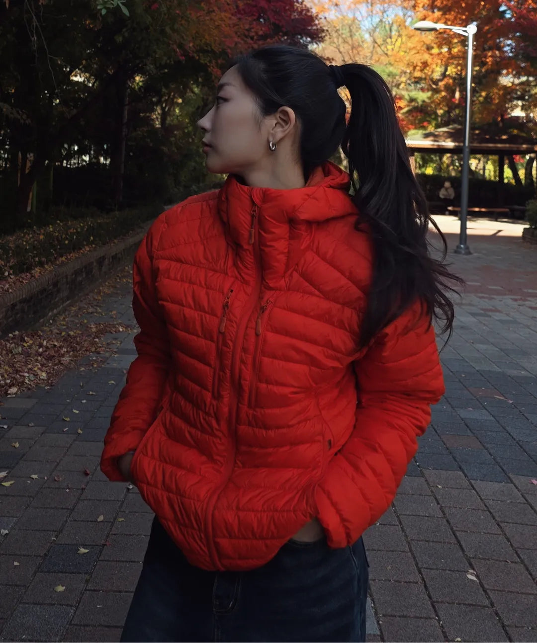 Essential Hooded Lightweight Insulated Jacket [Brick Red]