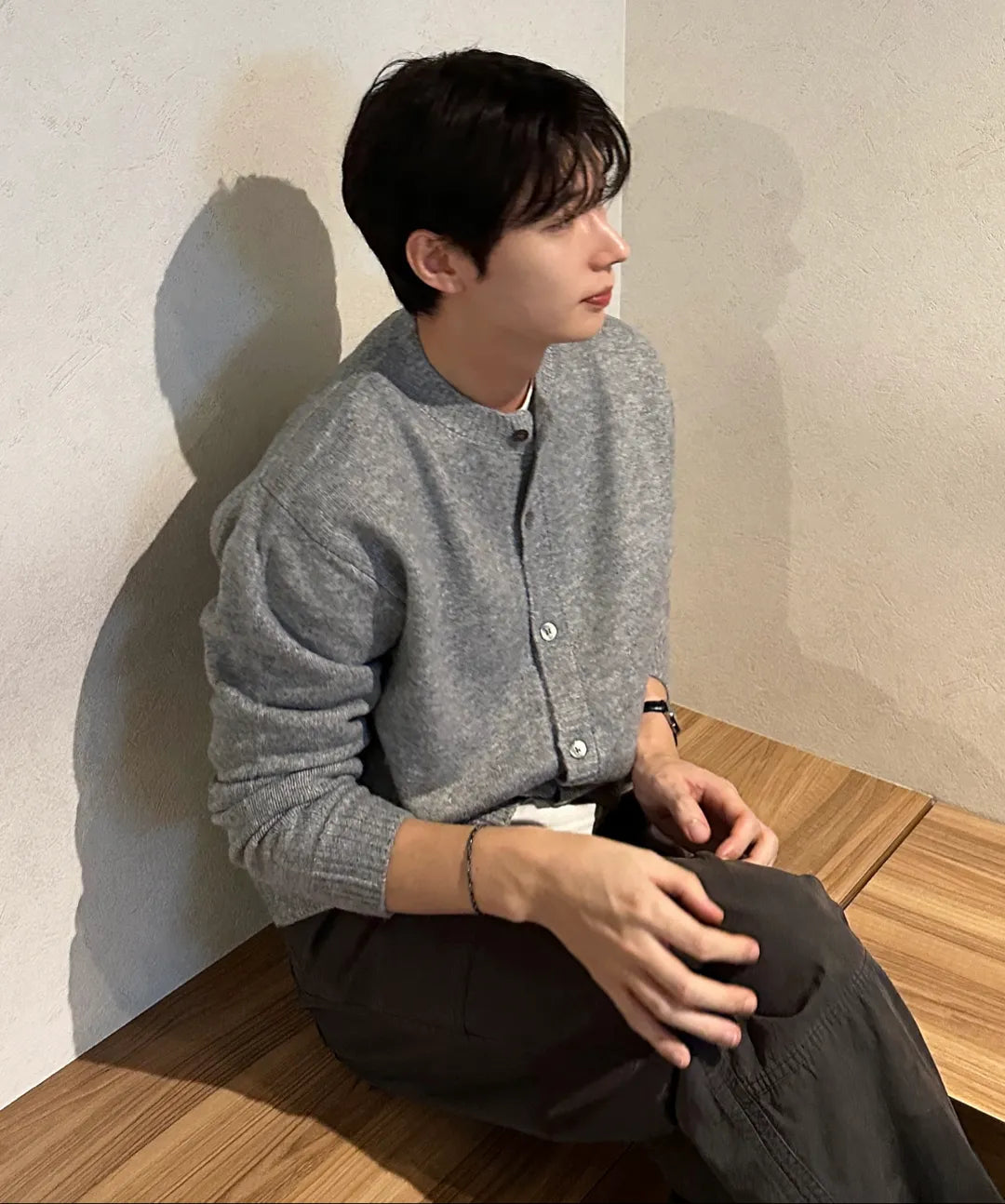 Minimal Wool Half-Neck Knit [Gray]