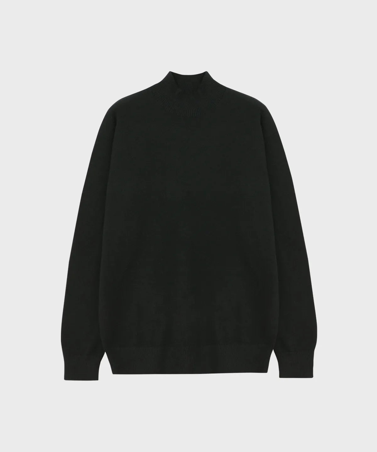 Minimal Wool Half-Neck Knit [Black]