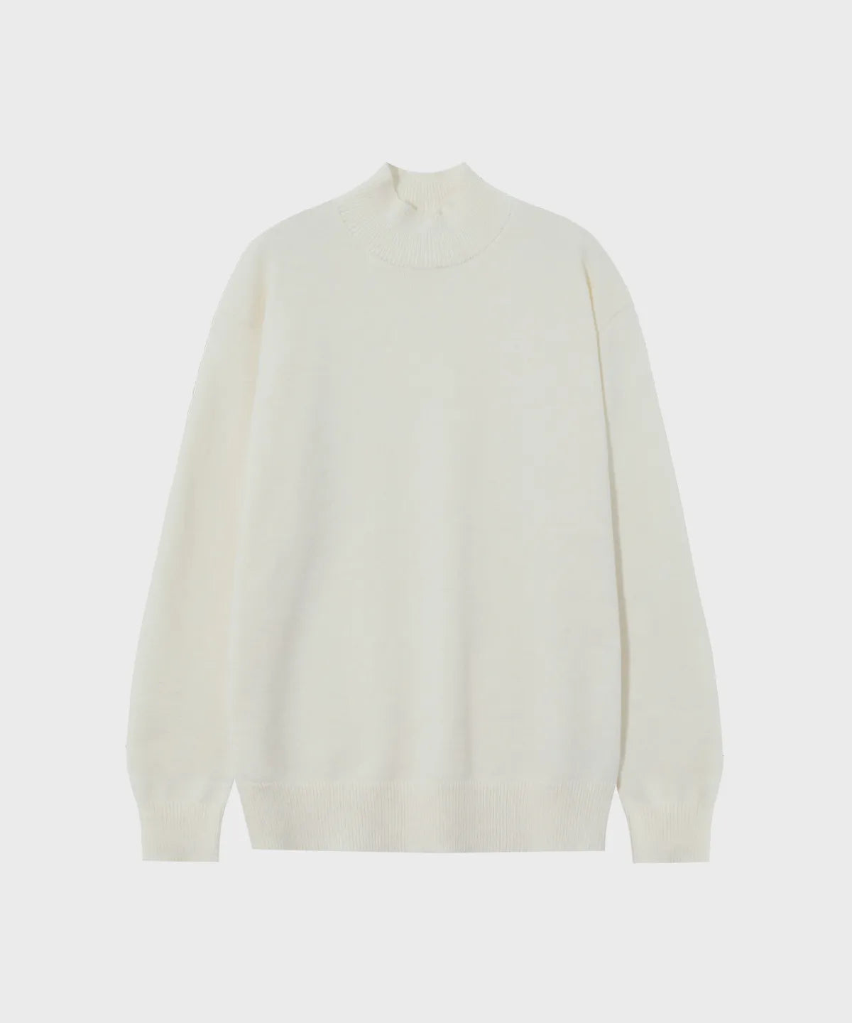 Minimal Wool Half-Neck Knit [Ivory]