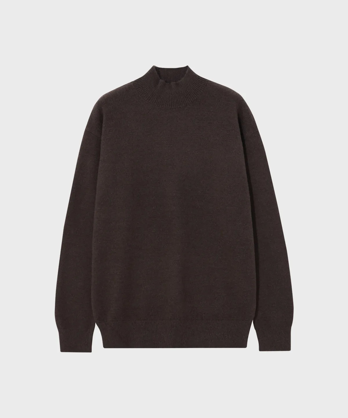 Minimal Wool Half-Neck Knit [Brown]