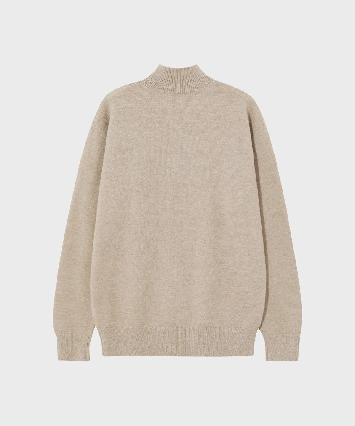 Minimal Wool Half-Neck Knit [Beige]