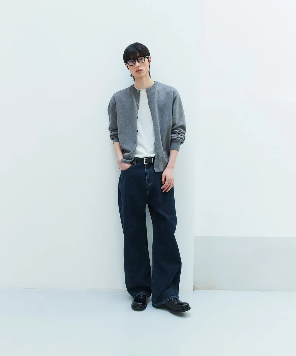 Everyday Round Knit Cardigan [Gray]