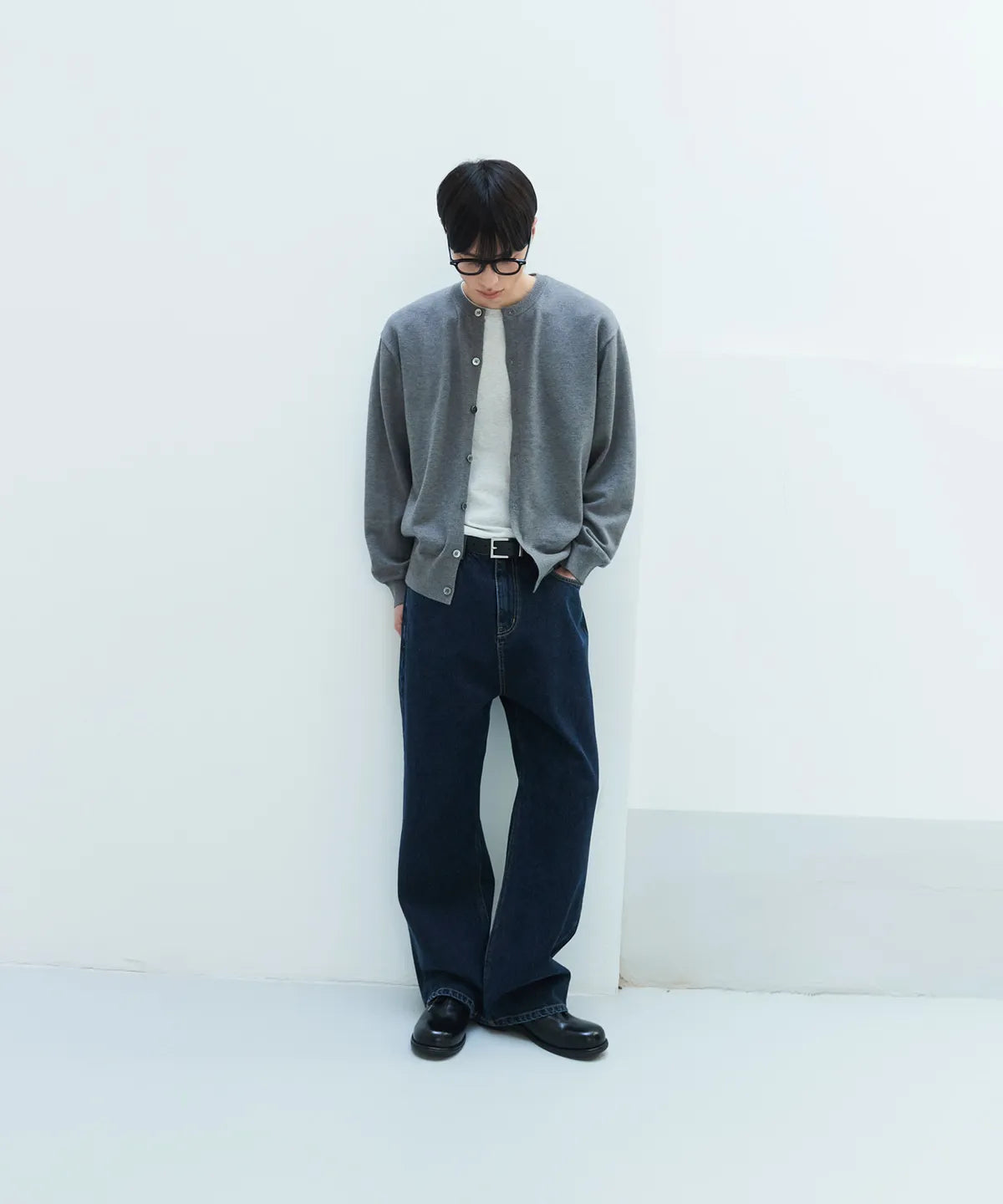 Everyday Round Knit Cardigan [Gray]
