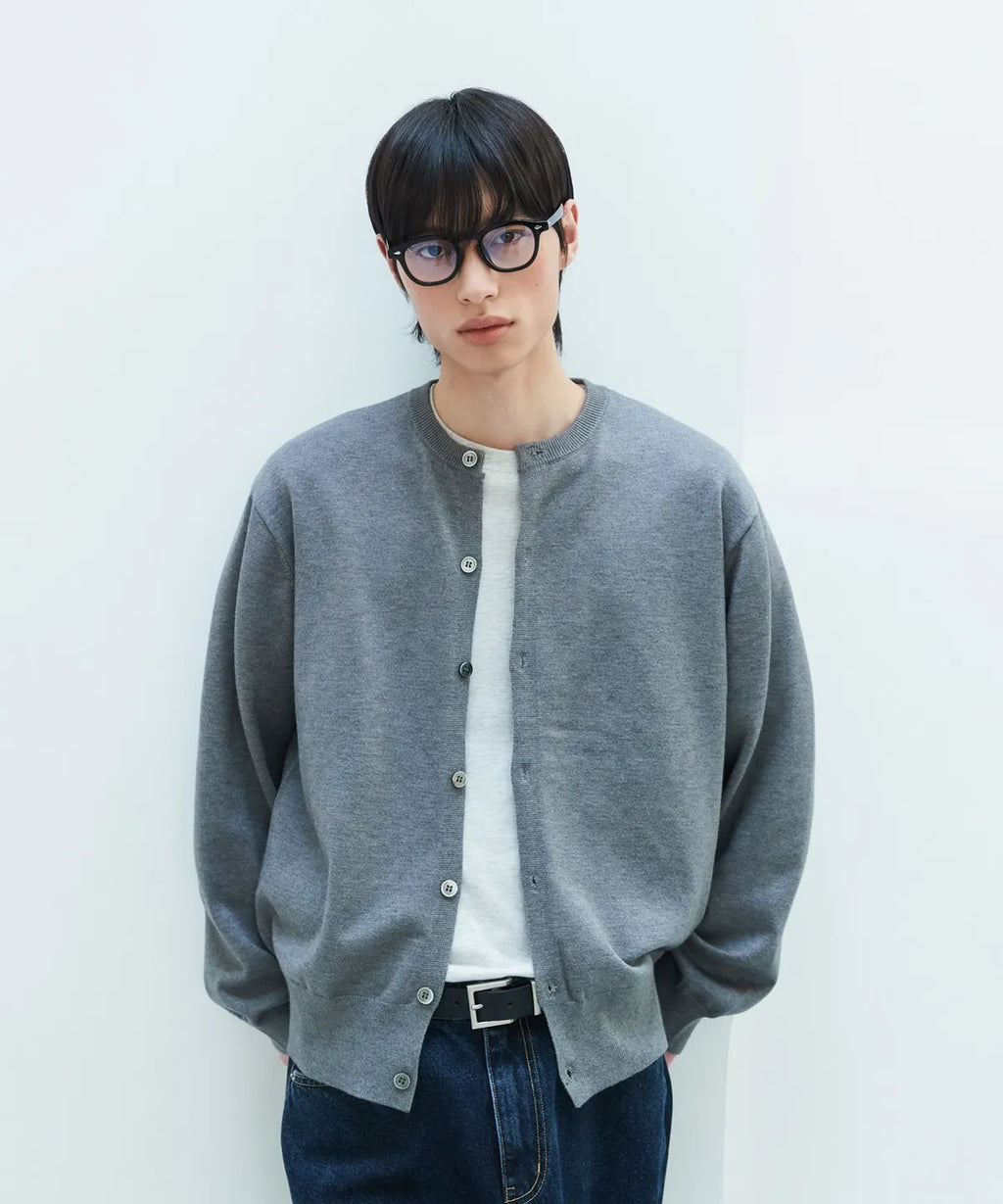 Everyday Round Knit Cardigan [Gray]