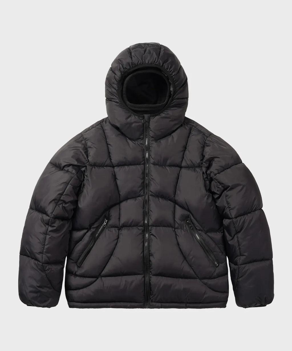 Balaclava Hooded Insulated Puffer Jacket [Black]