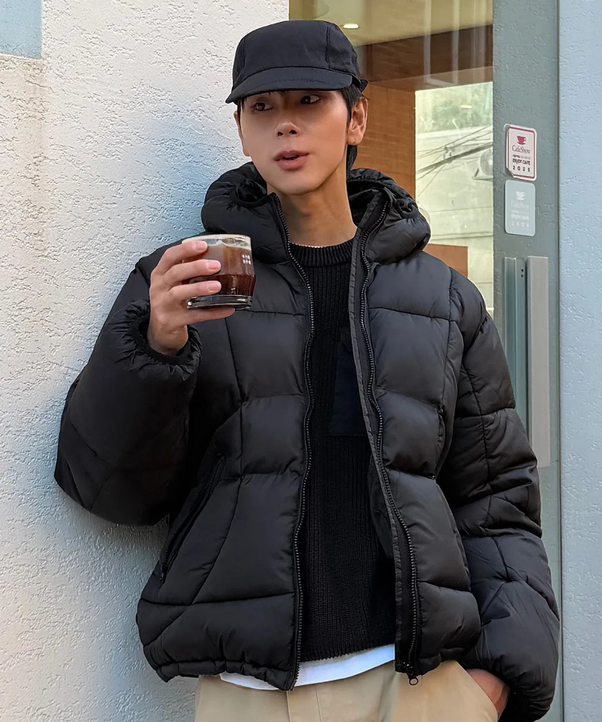 Balaclava Hooded Insulated Puffer Jacket [Black]