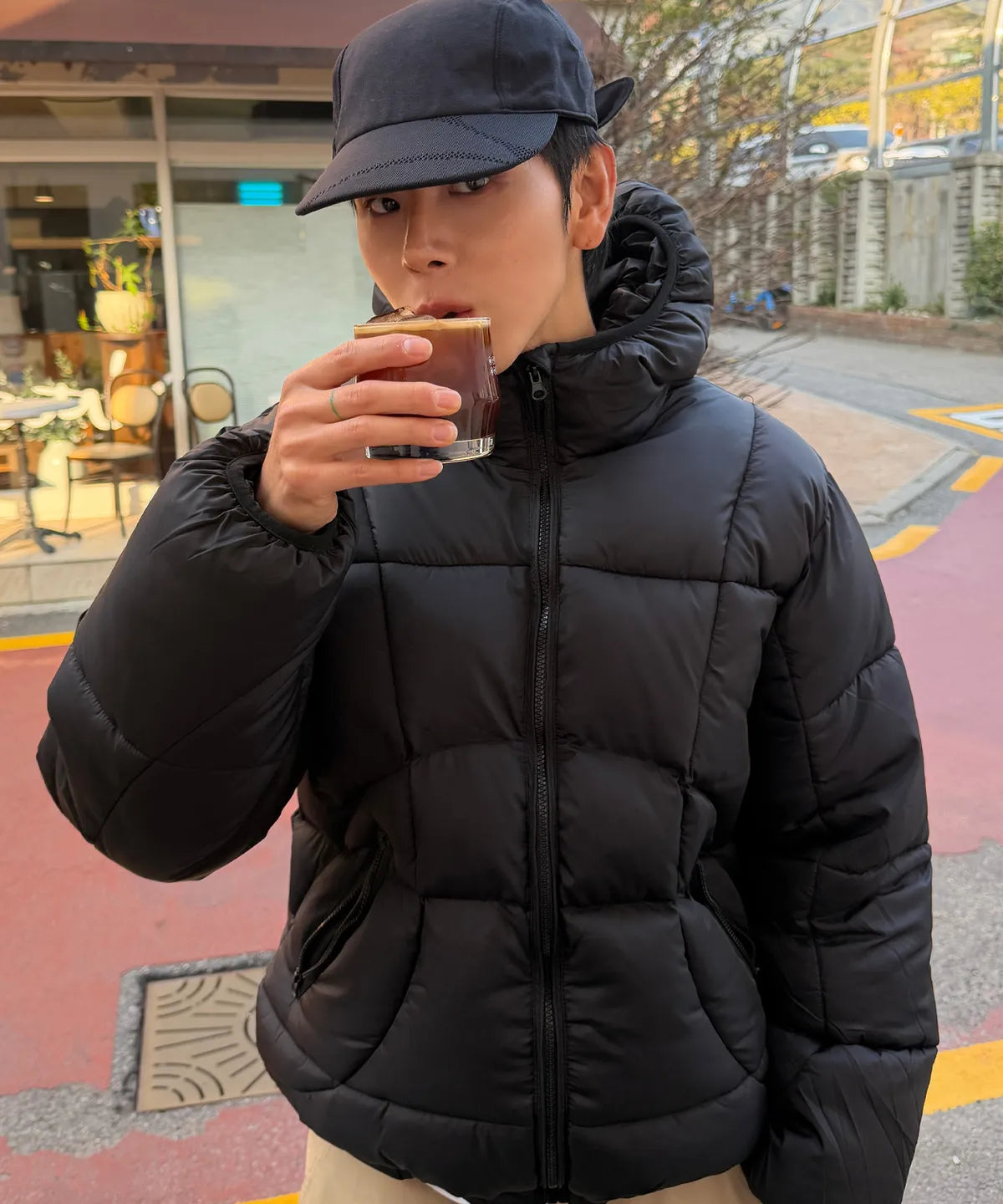 Balaclava Hooded Insulated Puffer Jacket [Black]