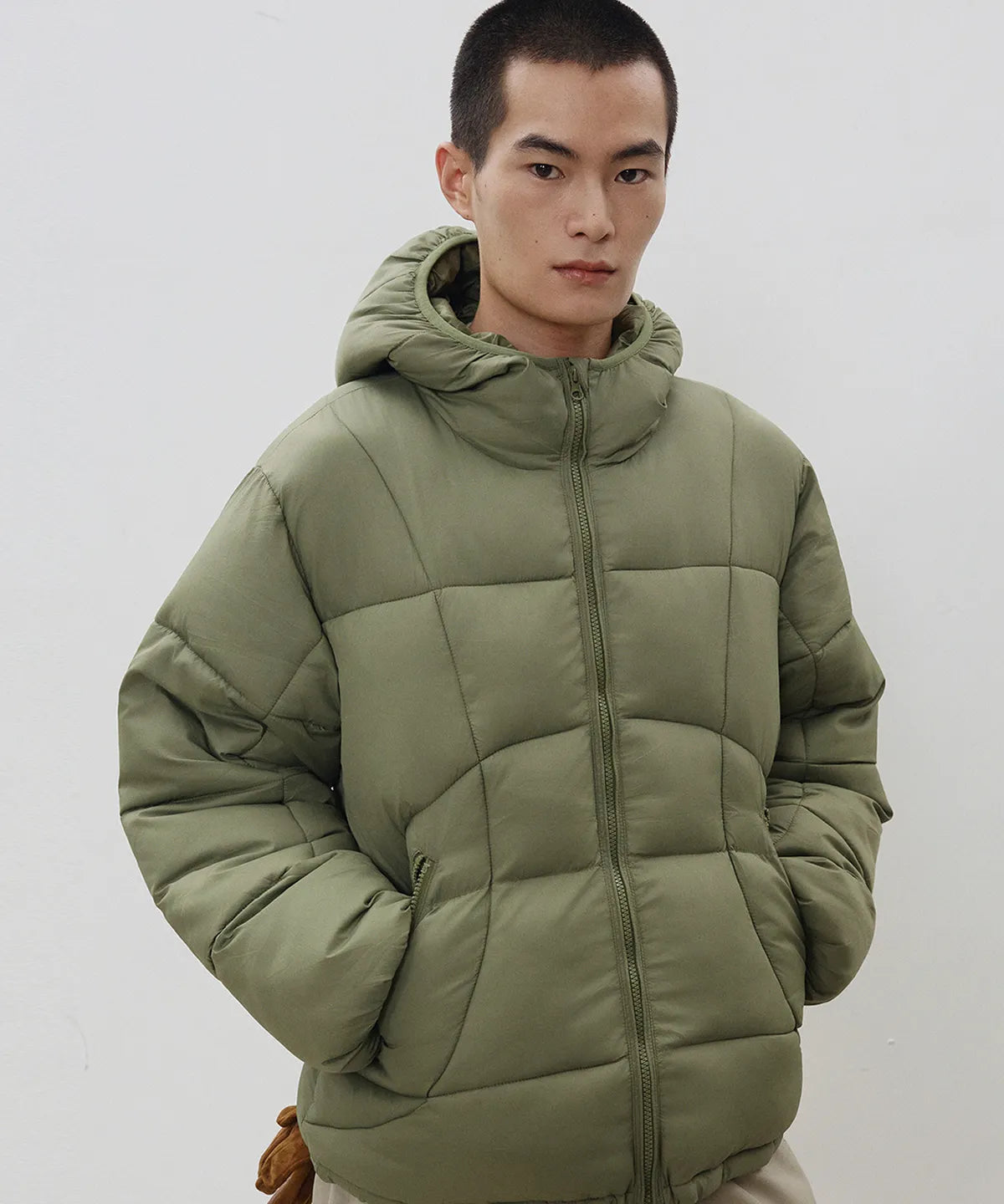 Balaclava Hooded Insulated Puffer Jacket [Khaki]
