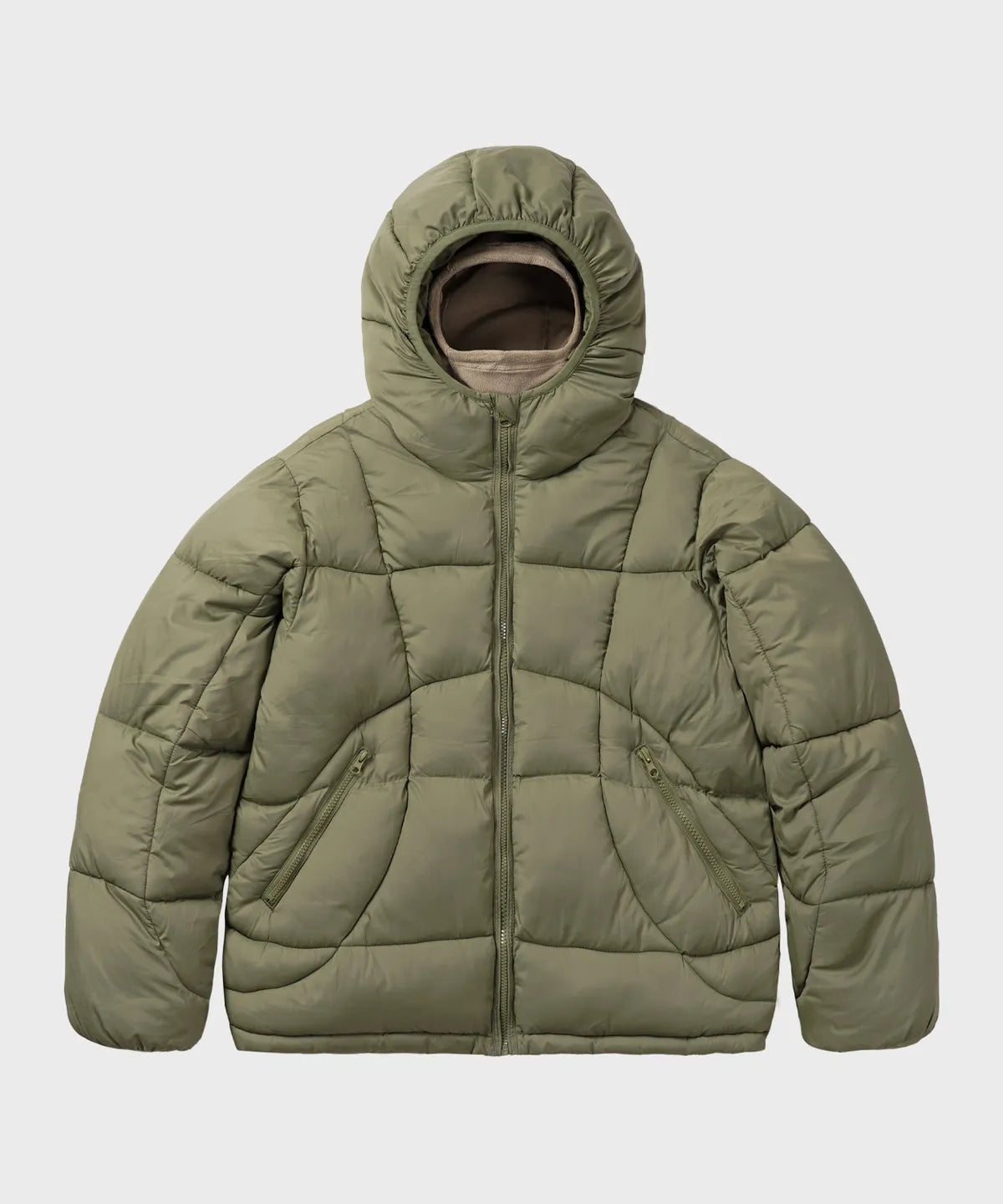 Balaclava Hooded Insulated Puffer Jacket [Khaki]