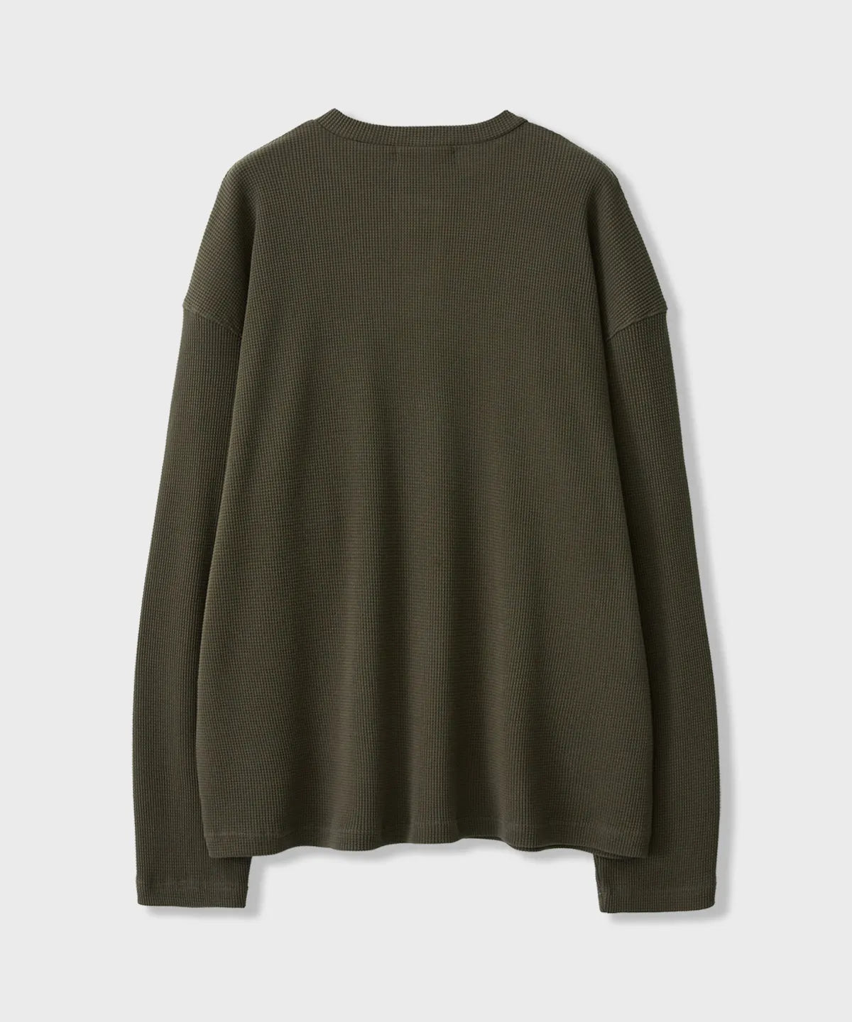 Waffle Henley Long Sleeve T-Shirt [Khaki]