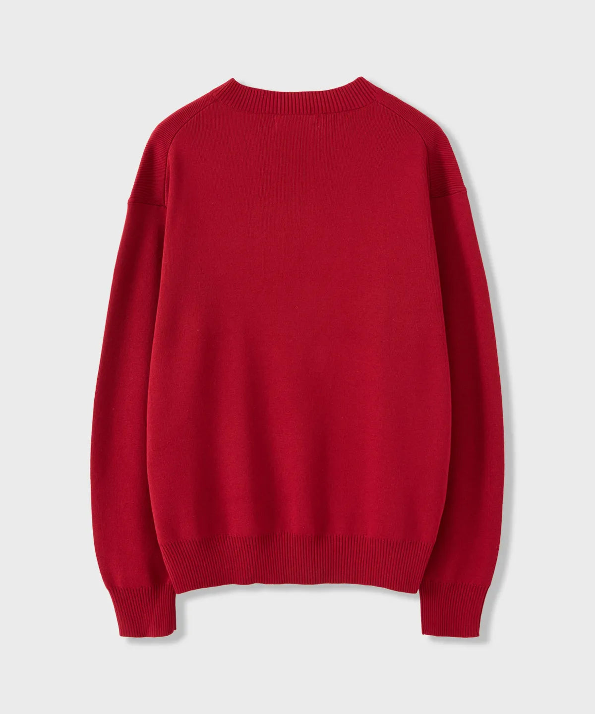 Pure Cotton V-Neck Knit [Red]