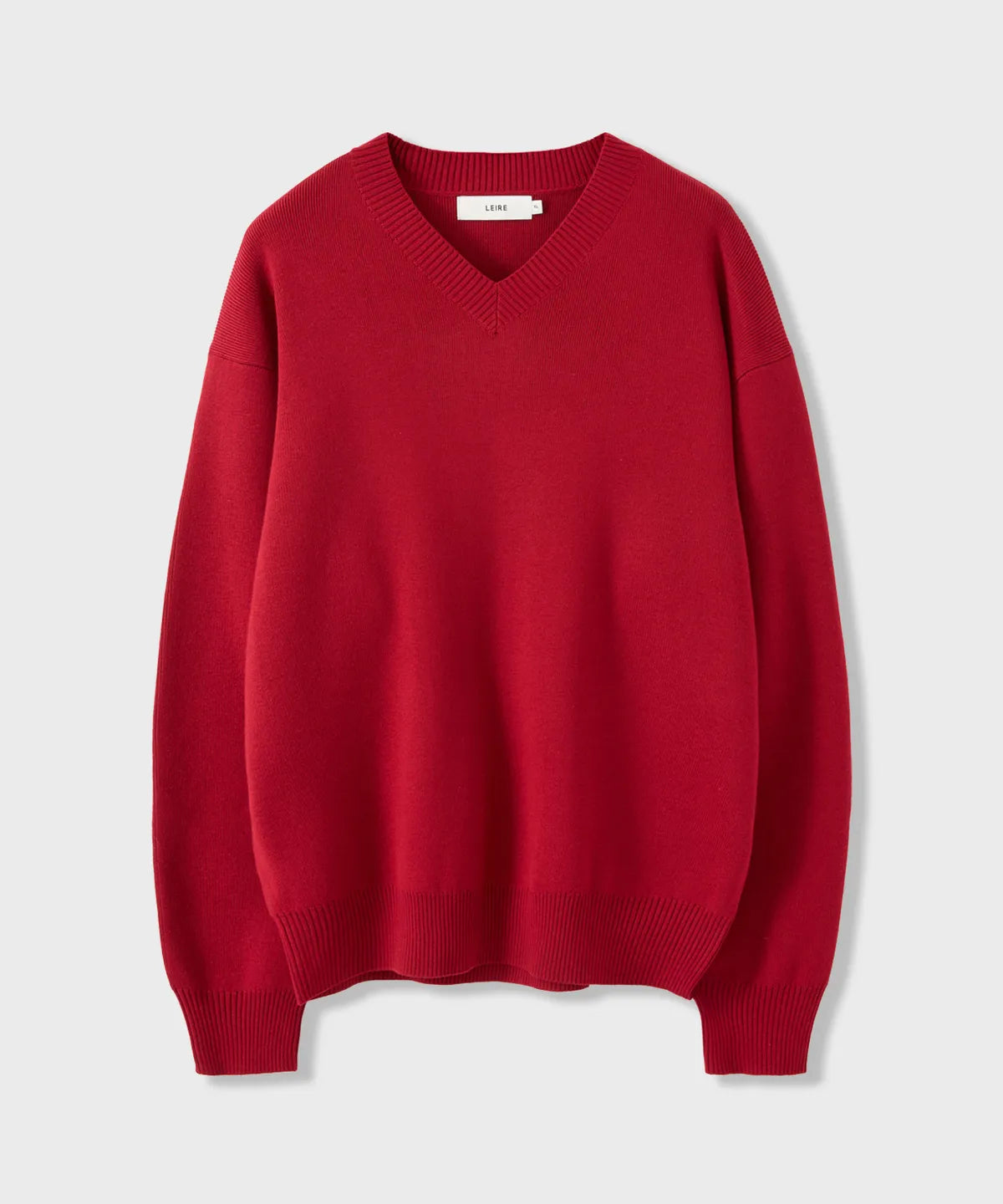 Pure Cotton V-Neck Knit [Red]