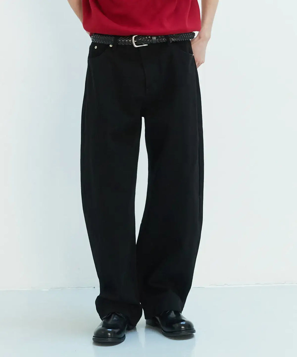 Everyday Curved Denim Pants [Black]