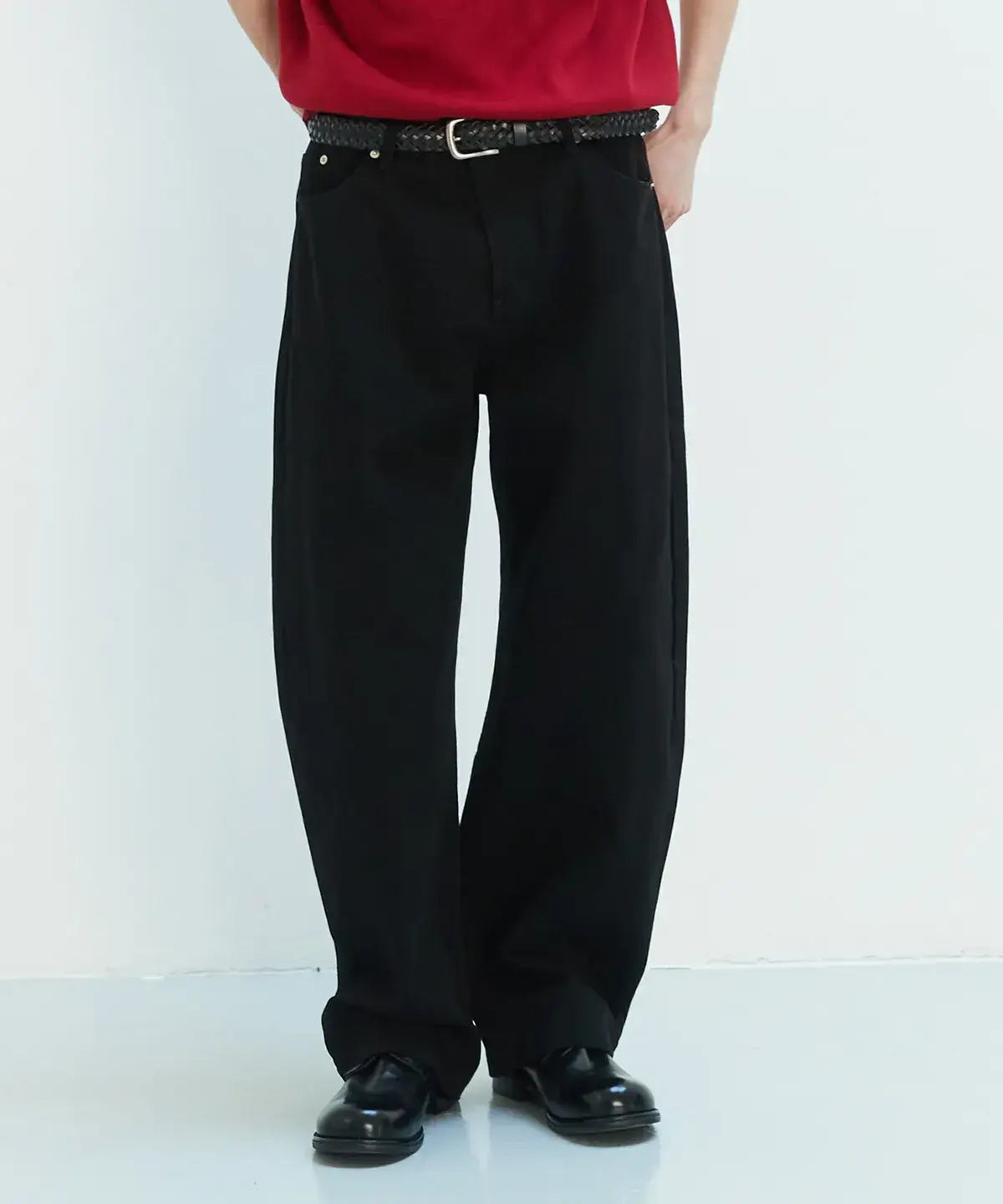 Everyday Curved Denim Pants [Black]